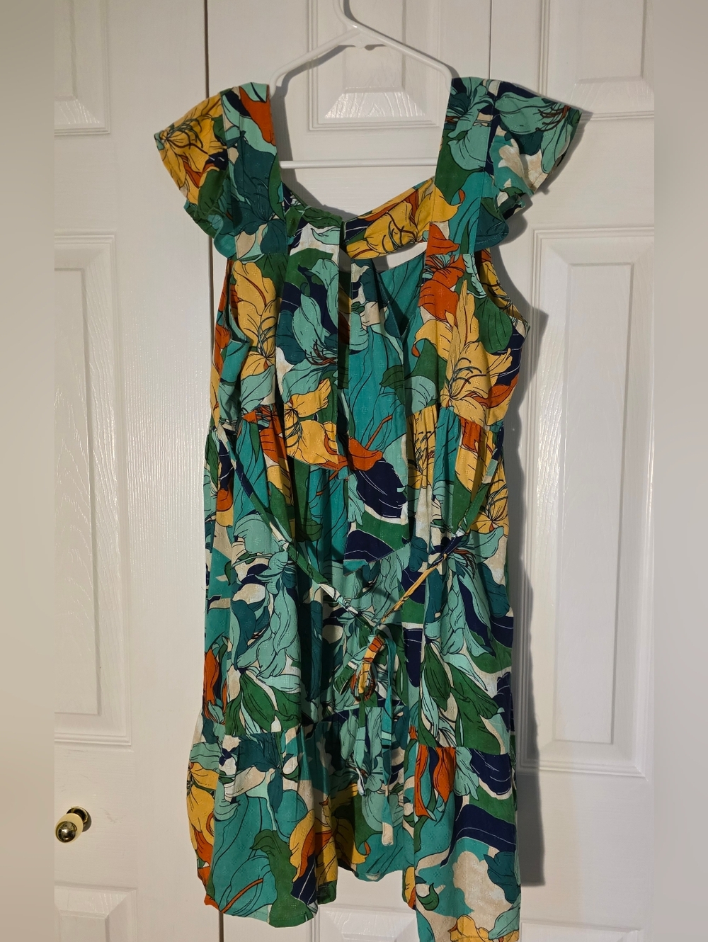 Band Of The Free Viscise Green Floral Square-Neck Mini Dress Size M - Picture 5 of 12
